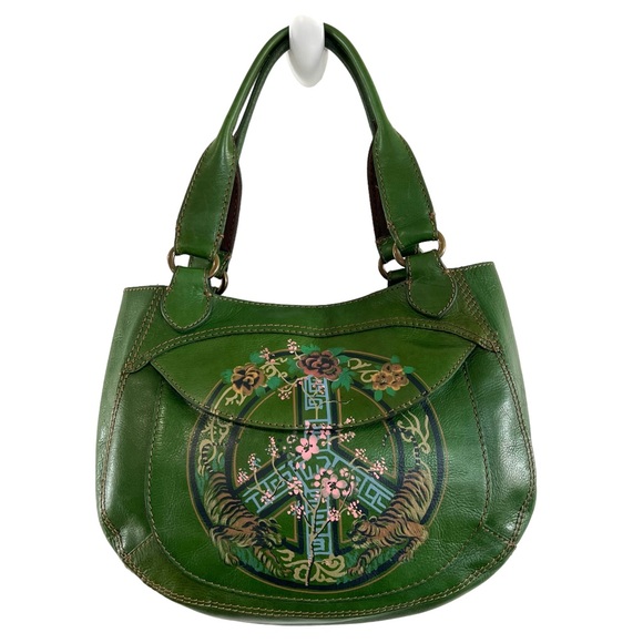 Lucky Brand Bags Lucky Brand 0 Leather Peace Sign W Tigers Green